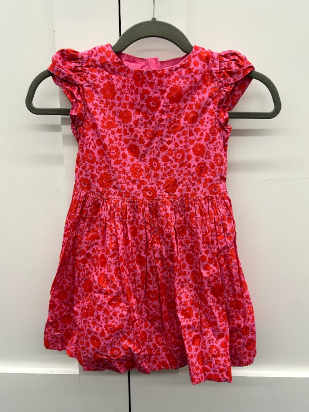 Jacadi Paris Pink and Red Floral Kids Dress Size 6A